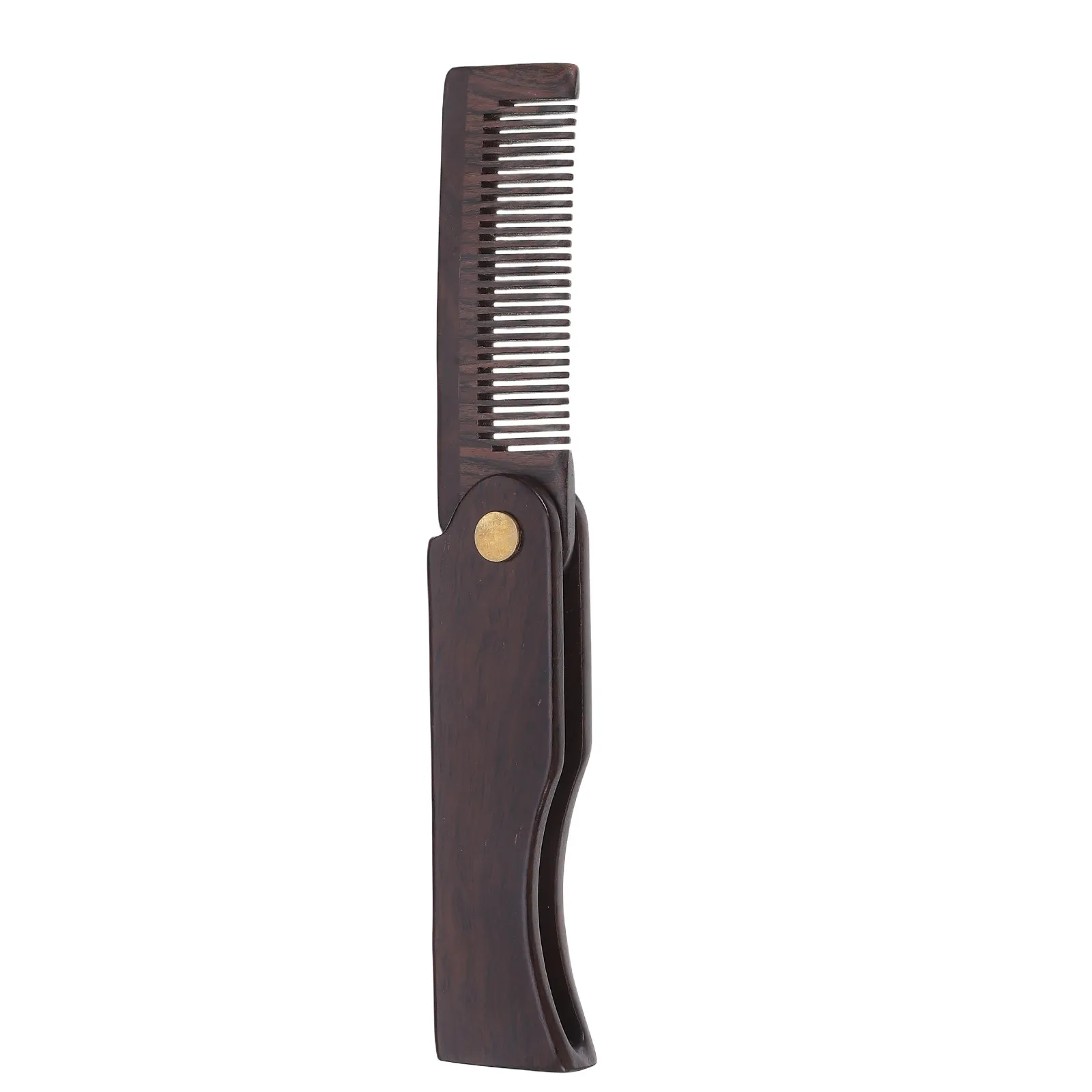 Foldable Ebony Wood Hair Comb Natural Grain Antistatic Grooming Tool Travel Pocket Comb Beard Mustache Styling