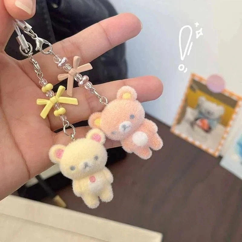 Rilakkuma, Llavero de Peluche de Dos Colores, Osito Relajado, para Teléfono Móvil, para Parejas, Decoración de Bolsos para Chicas