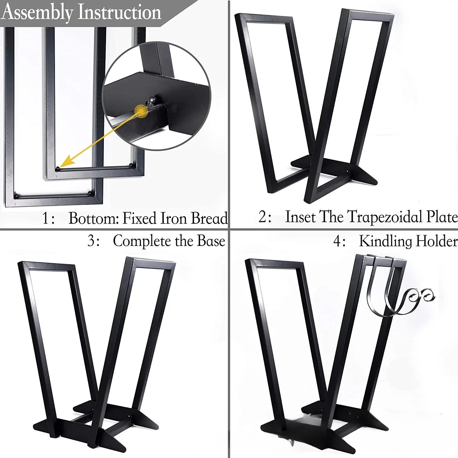 Indoor fireplace wood storage rack Outdoor heavy-duty raw wood rack Removable metal storage rack Wood stacking rack