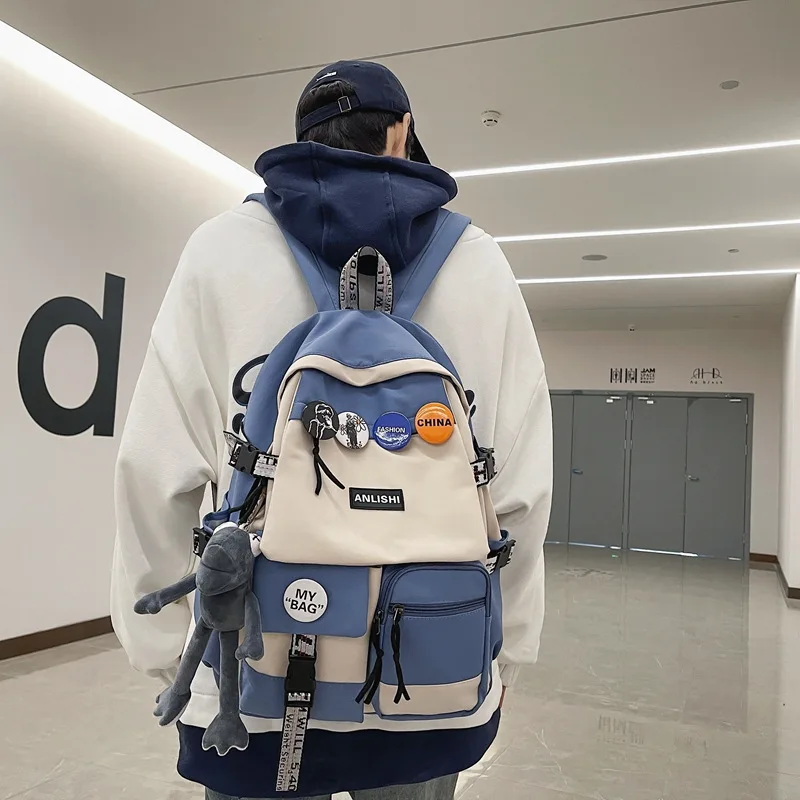 Tas Ransel Wanita Modis Kapasitas Besar Tas Ransel Perjalanan Pria Tas Sekolah Anak Perempuan dan Laki-laki Tas Sekolah Pelajar Trendi