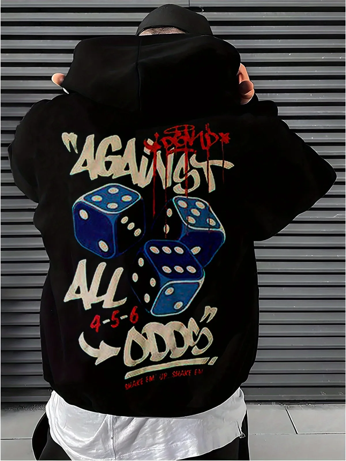 

Мужская модная повседневная спортивная свободная и плюшевая толстая толстовка с принтом AGAINST ALL ODDS, подходящая для праздничного подарка, пуловер