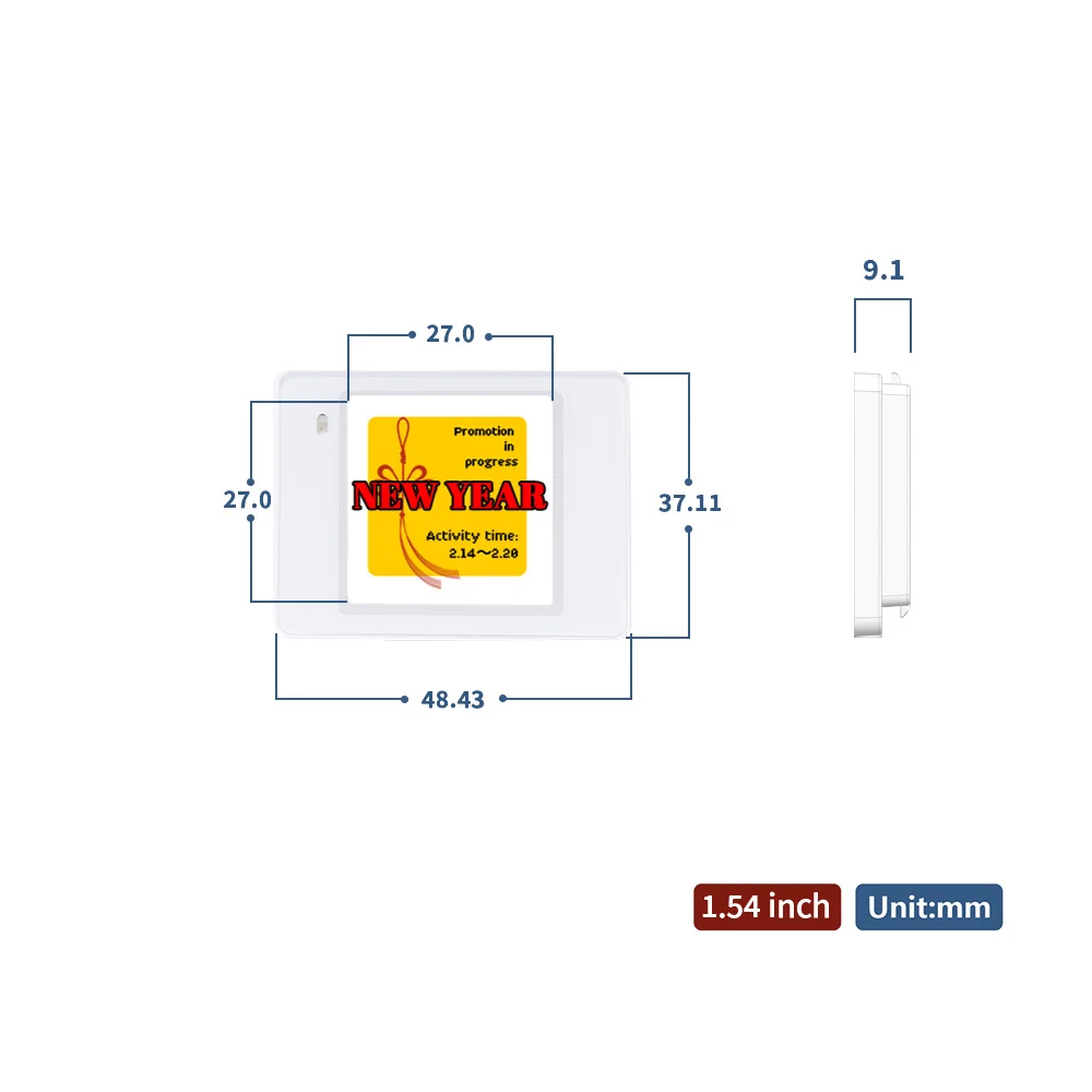 スーパーマーケット用の4色Ble電子棚ラベル1.54インチデジタルESL値札