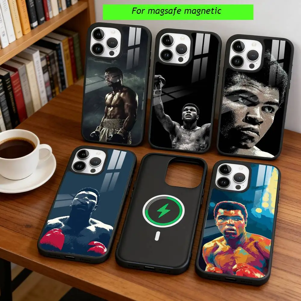 

M-Muhammad Ali Phone Case For iPhone17,16,15,14,13,12,11 Plus,Pro Magnetic For Magsafe Wireless Charging