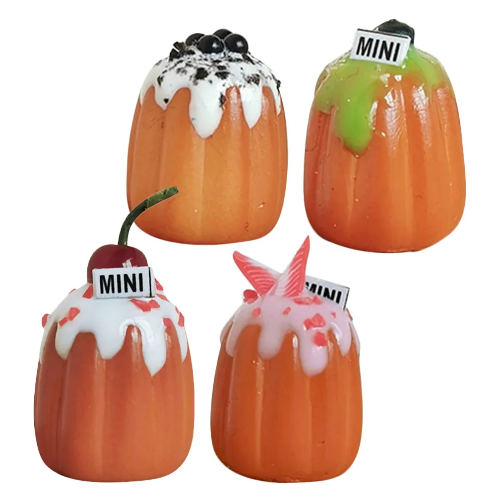 

4Pcs French Cake Decoration Tiny Realistic Cupcake Ornaments for Miniature Exhibitions Holiday Decor Themed Display Settings