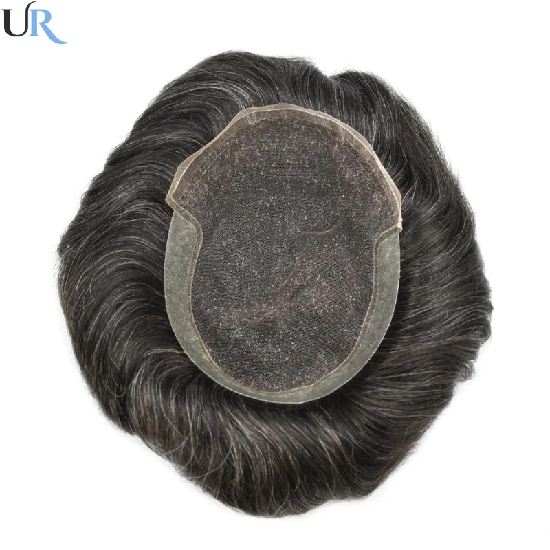 Swiss Hd Lace With 0.06mm Pu  Male Hair Prosthesis Natural Human Hair Toupee Man Wig 130% Density Male Wig Exhuast Systems Unit