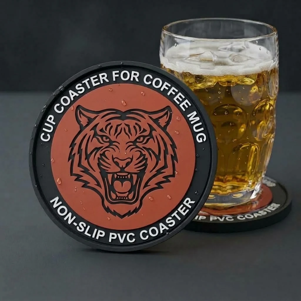 Any Shape Custom Logo Soft PVC Coaster Rubber Drink Cup Mat Home Bar Table Protection Pad