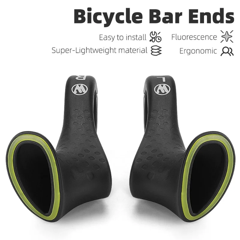 

Comfortable Fluorescence Bicycle Bar Ends Ergonomic Design Bike Handlebar Nylon Bicycle Handle Bar Grips Cycle Accessory