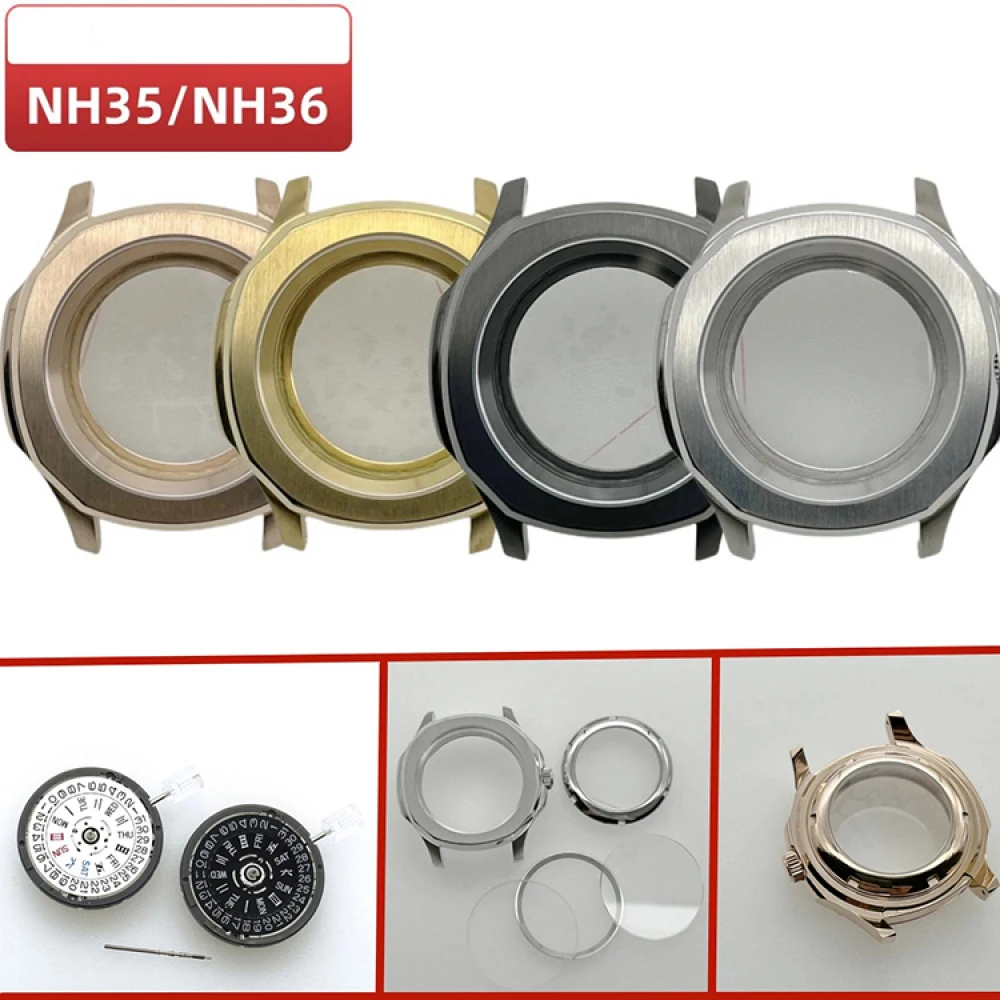 

NH35 Case Diving Watch Case Steel NH35 Watch Bracelet for 4R36A/4R35A/NH35/NH36 Movement Watch Accessiories