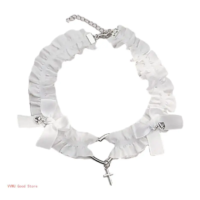Punk Gothic Lolitas Bellsลูกไม้Chokerสร้อยคอสร้อยคอหวานน่ารักChokerสร้อยคอโบว์ระฆังChokerของขวัญผู้หญิงหญิง