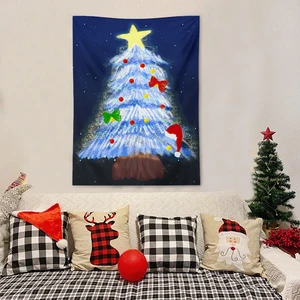 Santa Claus Wall Tapestry, Weihnachtshintergrund, Weihnachtswandplakat, Heimdekoration, Neujahrsfoto -Requisiten, 2025 10 Hauptverkaufs -Weihnachtskauderwelch - №8