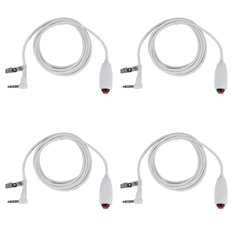 4pack X((Nurse Call Cable 6.35mm Line Nurse Call Device Emergency Call Cable with Push Button Switch)