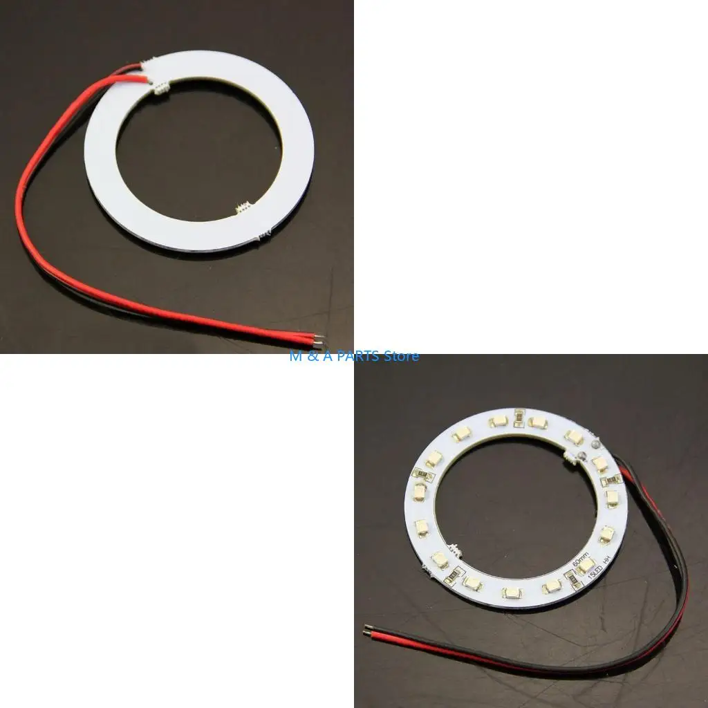 U1JF 2x 12V 60MM 15 LED 3528 chip Car Angel Eyes Bright Red Ring Light New