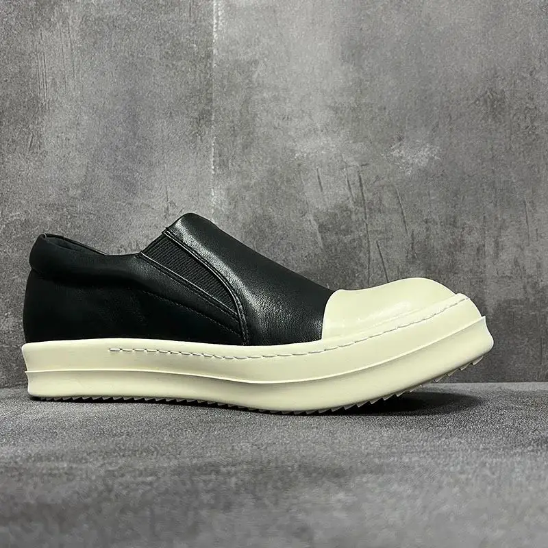 Men Loafer Shoes Women Casual Leather Footwear Luxury Trainers Platform Autumn Flats Black Walking Sneakers