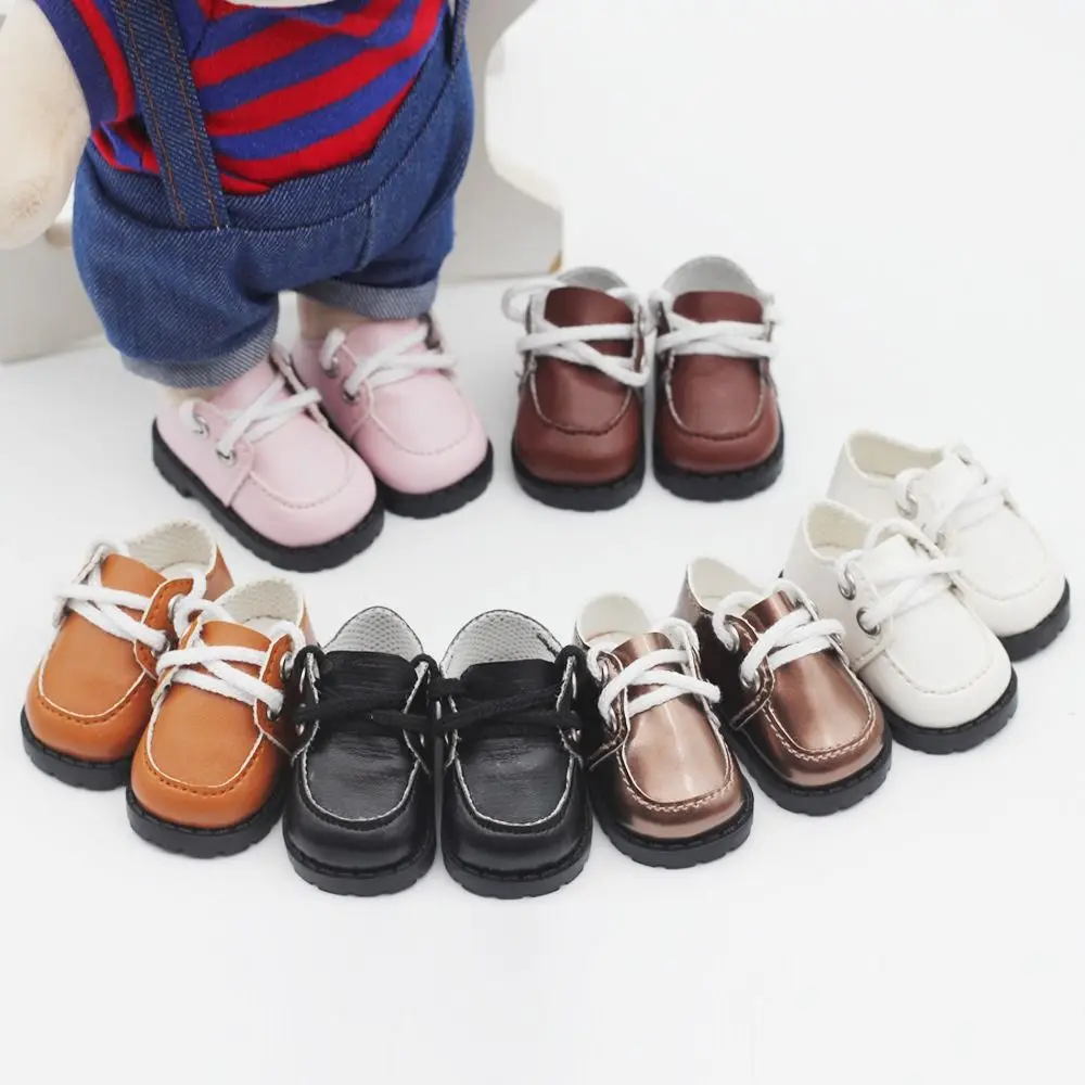 20CM Cotton Doll Shoes Fashion College Style PU Leather Shoes Casual Wear Boots For 1/12 Dolls Clothes Accessories Kids Toys