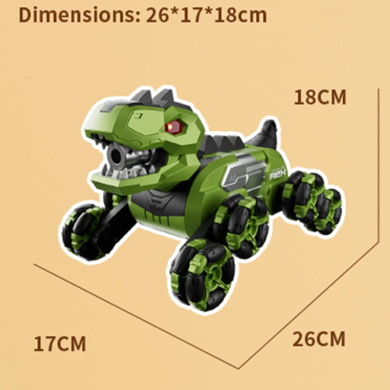 4WD Doppia Modalità di Controllo Remoto Dinosauro Robot Giocattolo 2.4G Gesto di Rilevamento 8 Ruote Stunt Spary Musica Voce di Controllo Remoto Dinosauro