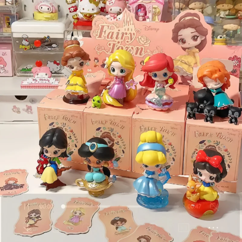 

Hot Genuine Disney Princess Fairy Town Series Blind Box Cartoon Mini Anime Figure Collectible Model Decor Toys Gift In Stock