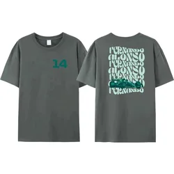 レディースコットンレーシングTシャツ,fレースファン,スリム,14プリントレター,f1,カジュアル,2021, 2024