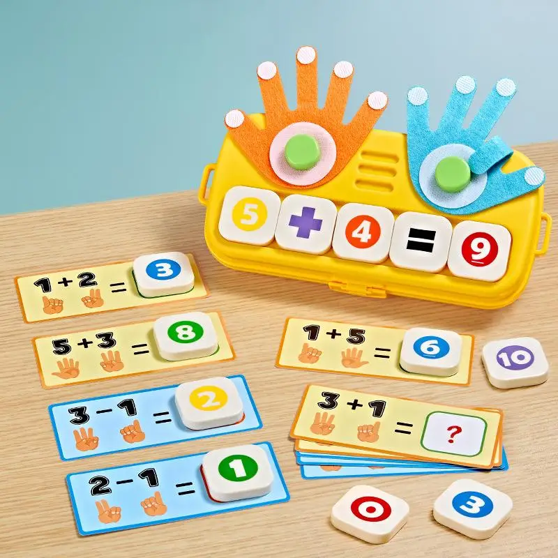 Montessori Math Toy Addition/Subtraction Arithmetic Finger Counting Learning Game Interactive Educational Toy For Kids 3-6 Years