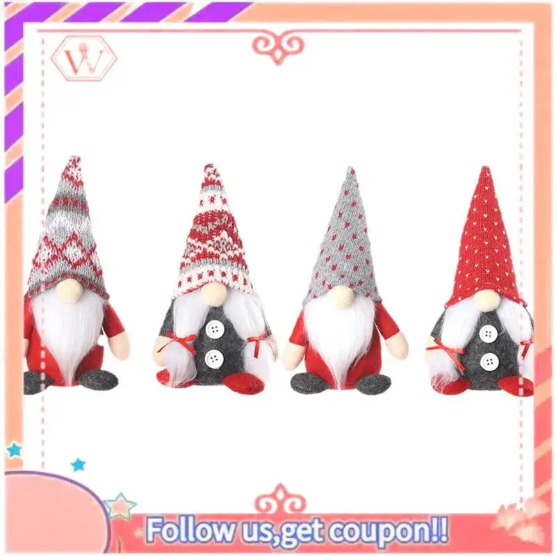 Upgraded 4PCS Christmas Gnomes Plush Gifts Handamde Swedish Tomte Reindeer Gnome Collectible Xmas Home Decorations