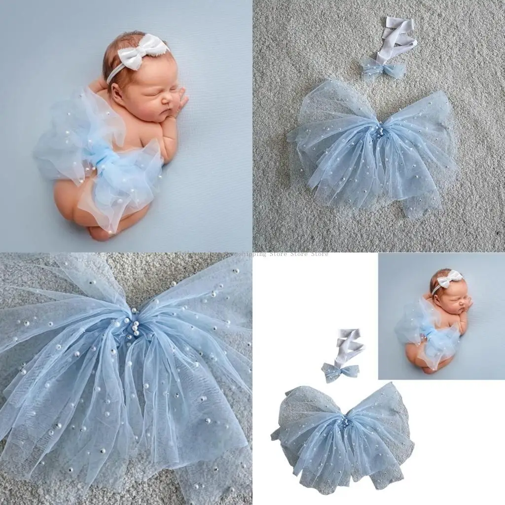 

Реквизит для детской фотосессии, сетчатая повязка на голову с вышивкой бисером и крыльями, костюм для детской фотосессии, костюм