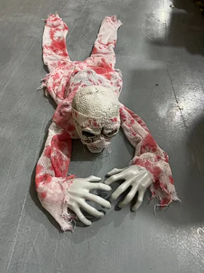 

Halloween Outdoor Decoration Grounding Climbing Ghost with Blood Stains Horror Skeleton Electric Crawling Ghost for Ground Decor