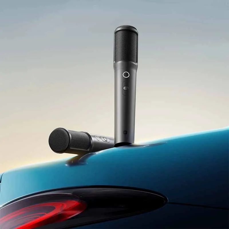 For Xiaomi Car & Xiaomi TV Original Style Wireless KTV Handheld Karaoke Microphone Portable Singing Mic for Car & Home 2Mics Set