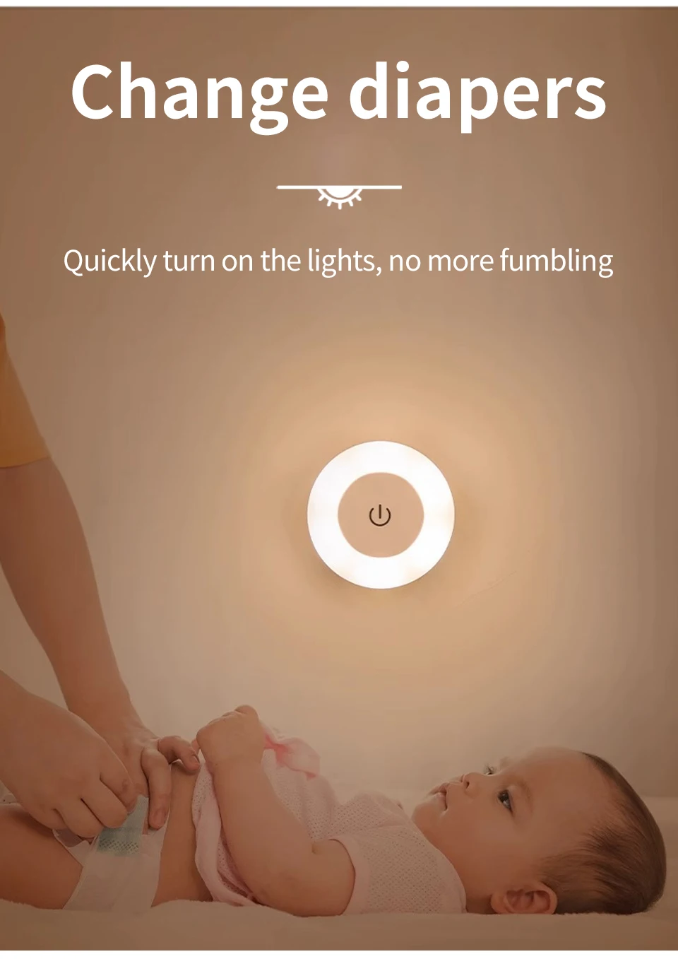 Touch Dimming LED Night Light USB Rechargeable Night Lamp Dedroom Kitchen Cabinet Wardrobe Lamp Staircase Wireless Closet Light