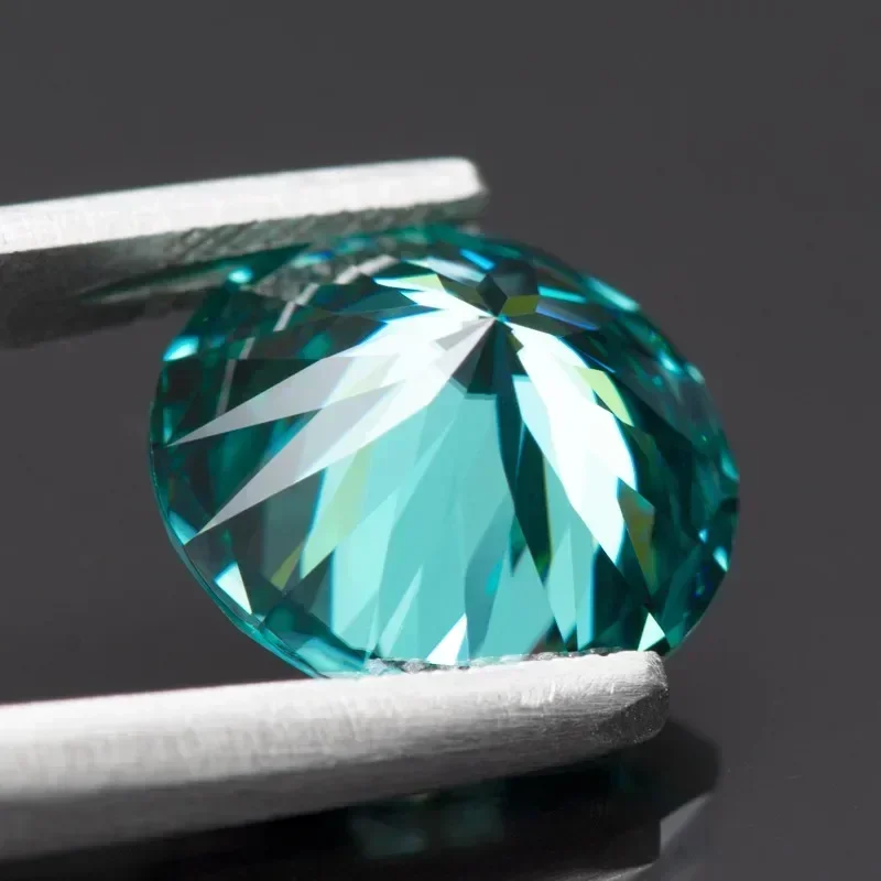 Moissanite steen pruimenbloesem gesneden ronde vorm primaire smaragdgroene kleur authenticatie edelsteen sieraden maken GRA certificaat