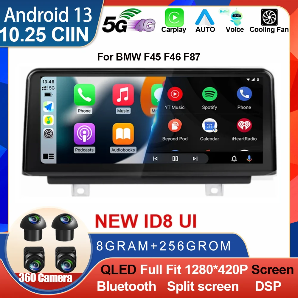 

10.25 Inch Android 12 Car Stereo Radio For BMW F45 F46 F87 8+256 RAM BT WIFI 4G Carplay GPS Navigation Multimdia Touch Screen