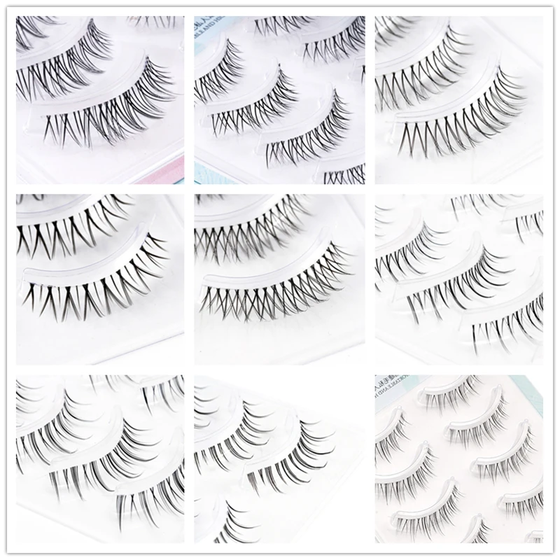 5 Pairs Little Devil Eyelashes Natural Lashes Fairy False Eyelashes Lolita Long Crossed Fake Eyelash Big Eyes Eyelashes