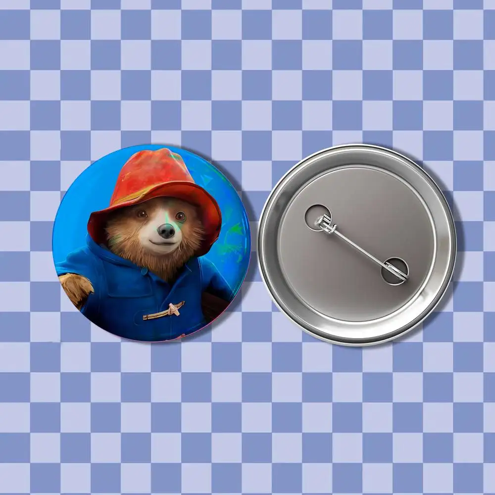 London P-Paddington Bear Creative Round Badge Button Pin Bag Decor Fans Collection Friends Gift Brooch view 2