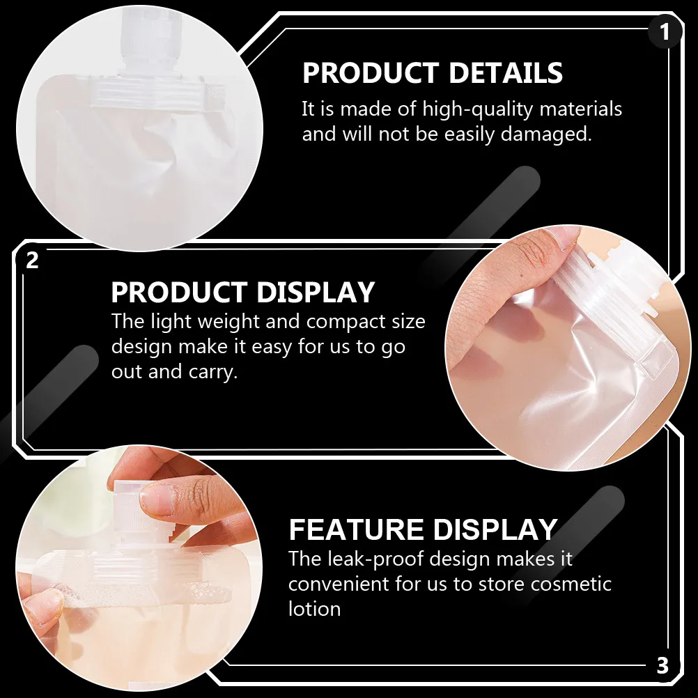 

Набор из 12 дорожных пакетов для лосьона: герметичные, многоразовые, портативные, сжимаемые, стоячие, для путешествий