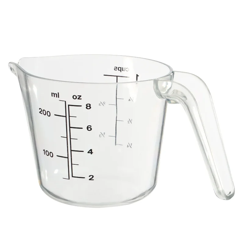 1 Cup Large Spout Plastic Measuring Cup, Clear