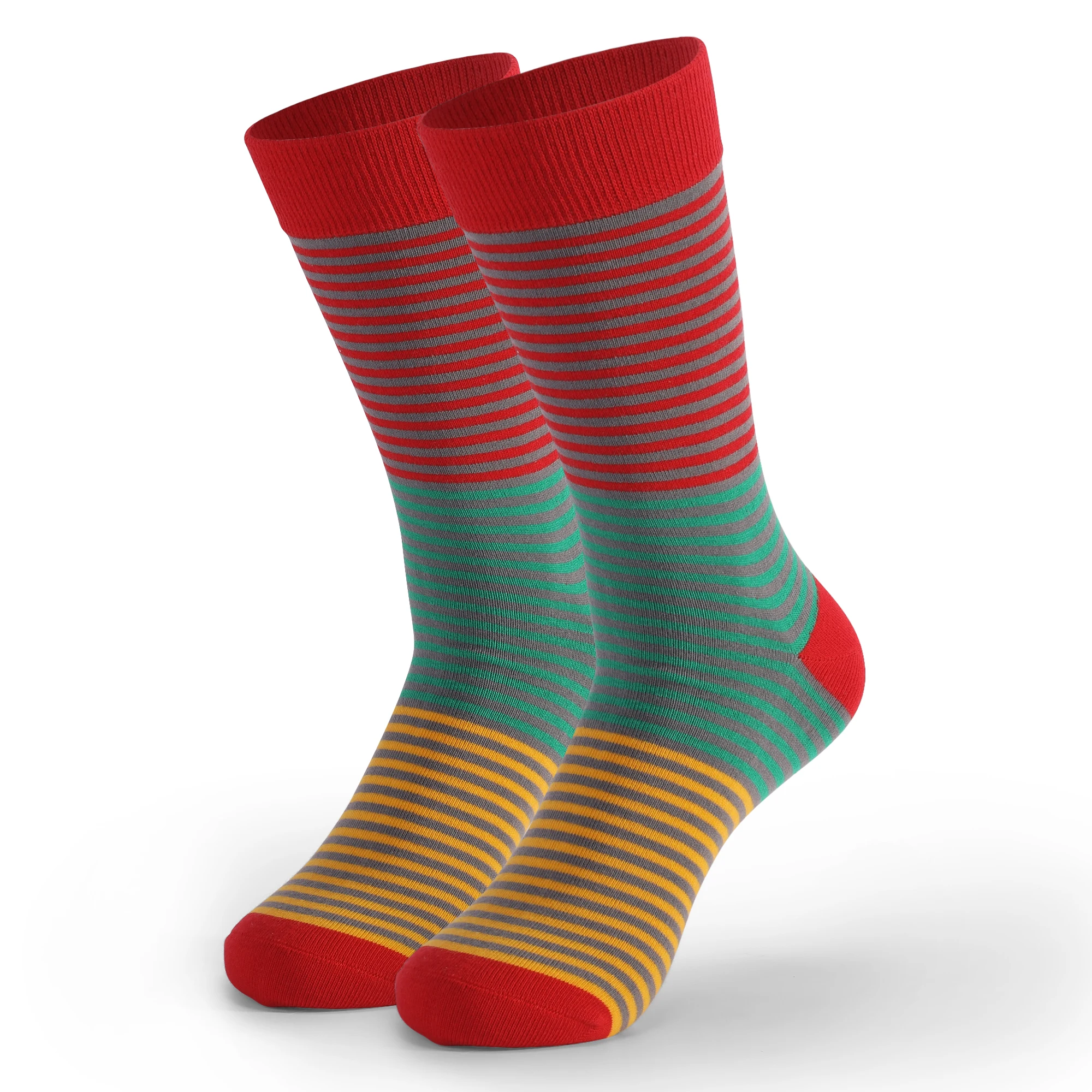 5Pairs Mens Fun Dress Socks, Pattern Funny Socks Pack, Colorful Striped Combed Cotton Novelty Socks,Cool Breathable Casual Socks