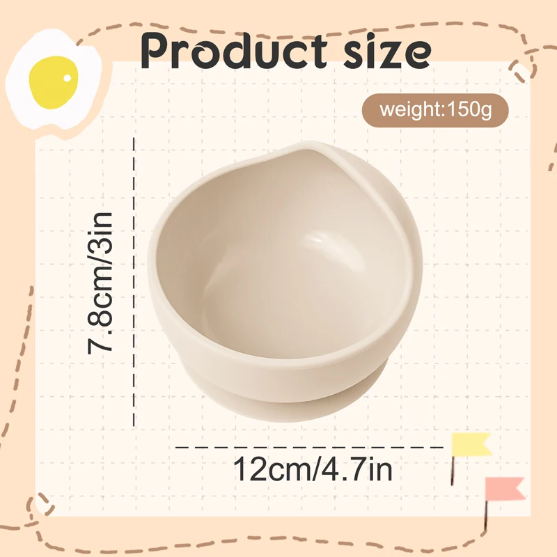 2PC Silicone Sucker Bowl Feeding Tableware for Infant and Young Training Learning To Eat Bowls and Baby Supplementary Food Bowls