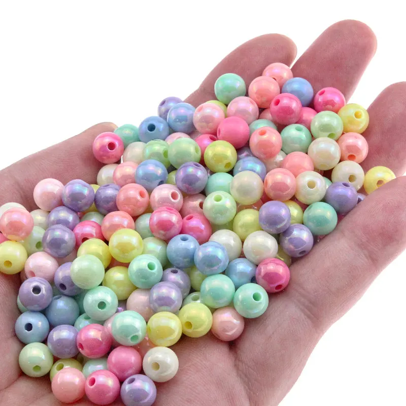 50-400Pcs 6-12mm Matte Round Shape Acrylic Beads Loose Spacer Ball For Jewelry Making Decorative Clothing DIY Necklace Bracelet