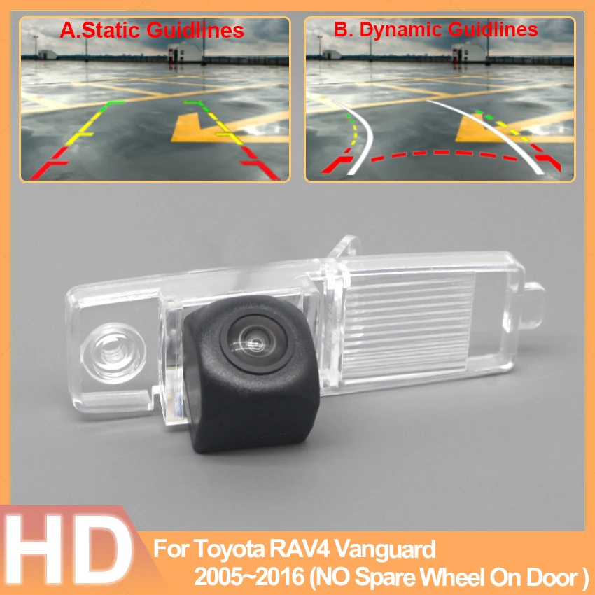 

AHD CCD 140° FishEye Vehicle Rear View Camera For Toyota RAV4 Vanguard 2005~2015 2016 (NO Spare Wheel On Door ) HD Backup CAM