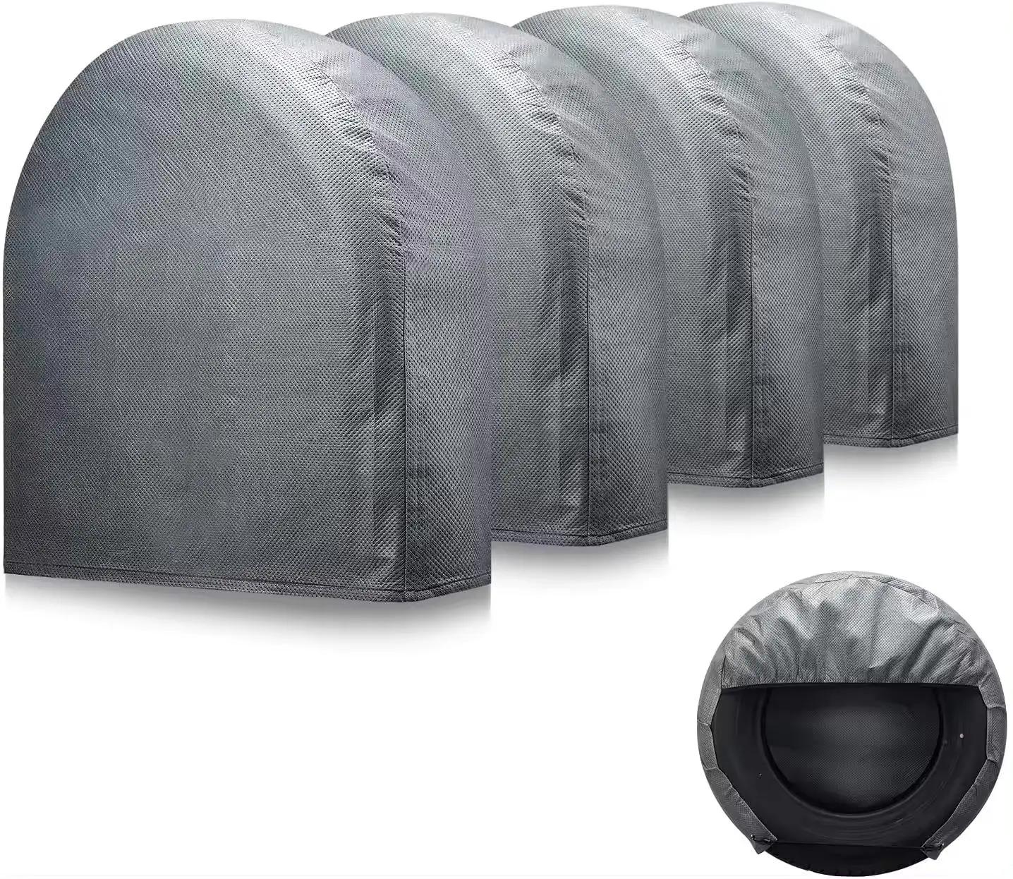 Waterproof UV Resistant Polyester Car Tire Covers, Dustproof Anti-Sun Wheel Protector Covers for RV SUV Trailer Spare Tires