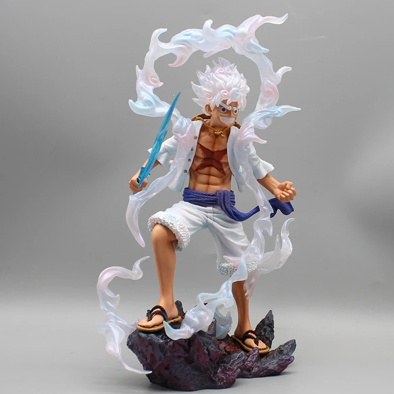 28cm One Piece Anime Figures Models LX Luffy GK Gear 5 Lightning Nika Monkey D. Luffy Action Figures PVC Model Collection Toys