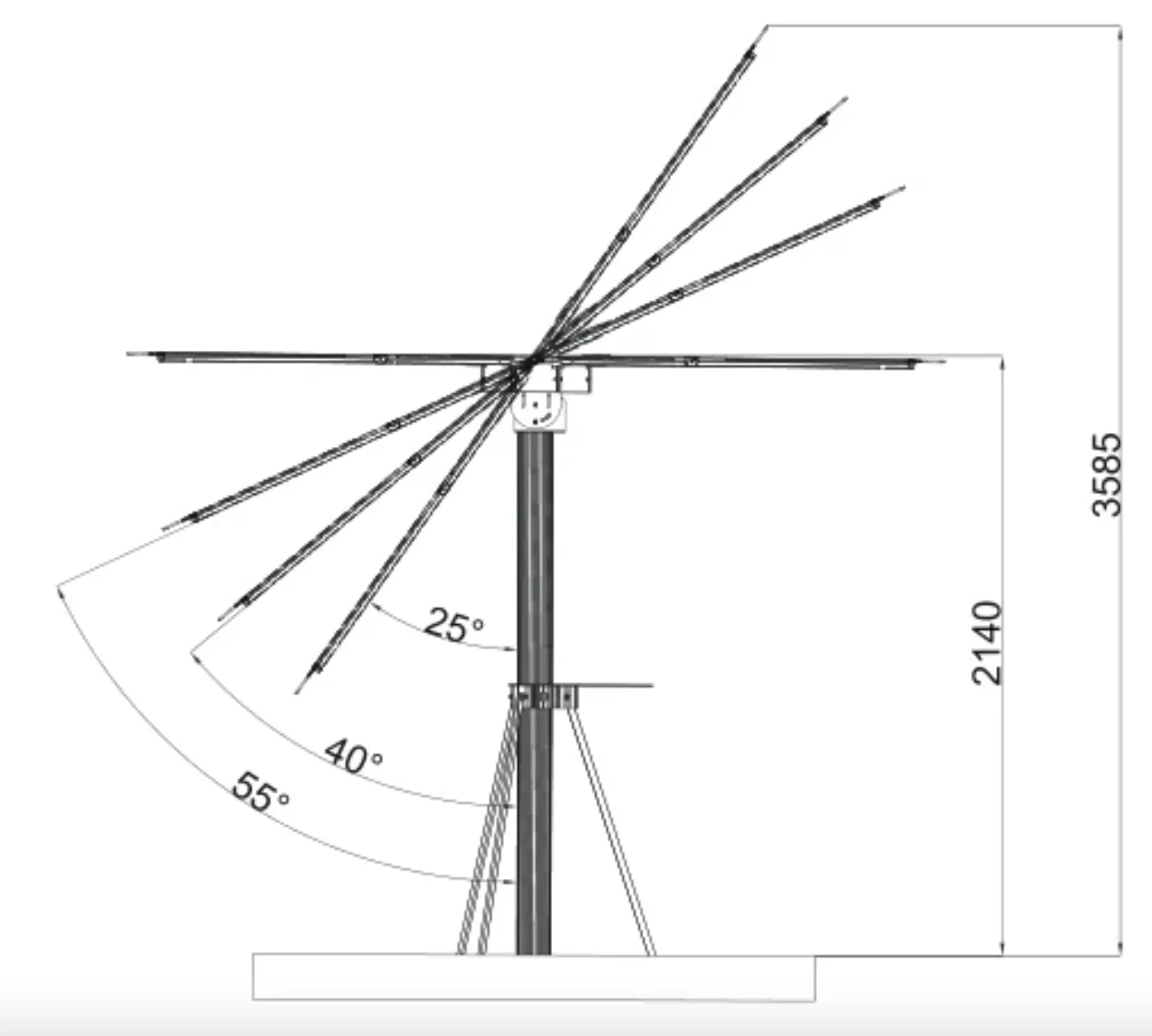 Solar Sunflower One Axis Tracker Handmatige tracking Installatiesysteem Panel Off Grid