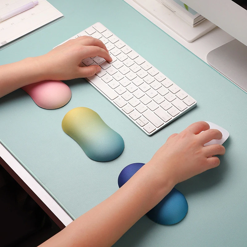 PC Office Silicone Mouse Pad Wrist Rest Pad Desktop Mouse Keyboard Handheld Soft Pad Student Office Supplies
