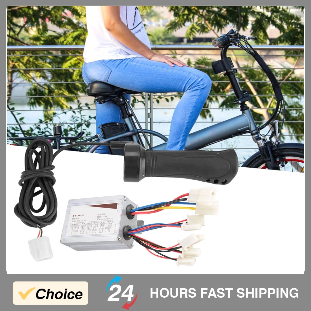 

500W Motor Brushed Speed Controller with Throttle Grip Brand New Easy installation Durable for Electric Bicycle Scooter Tricycle