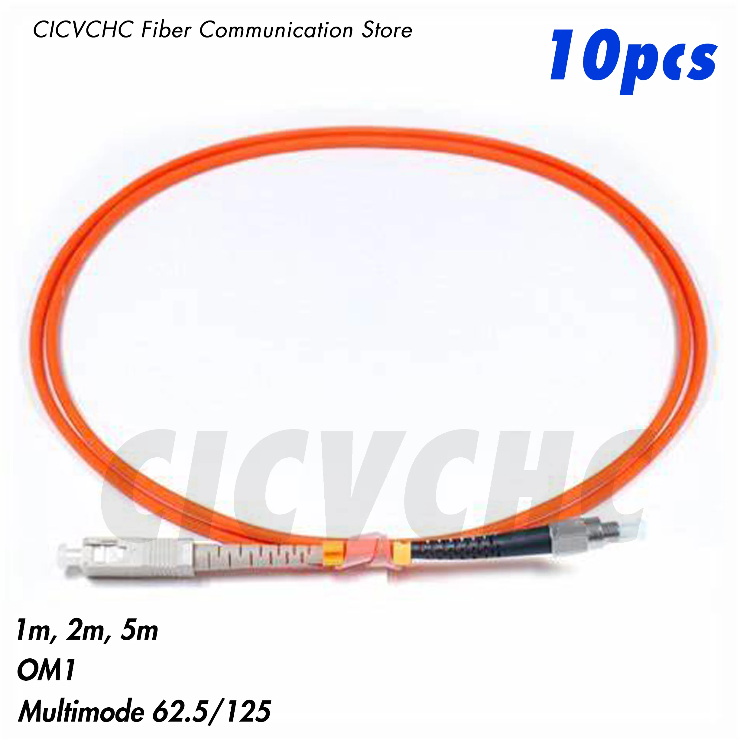 

10pcs SC/UPC-FC/UPC Patchcord-Multimode(62.5/125) OM1-1m, 2m, 5m-3.0mm Fiber Cable