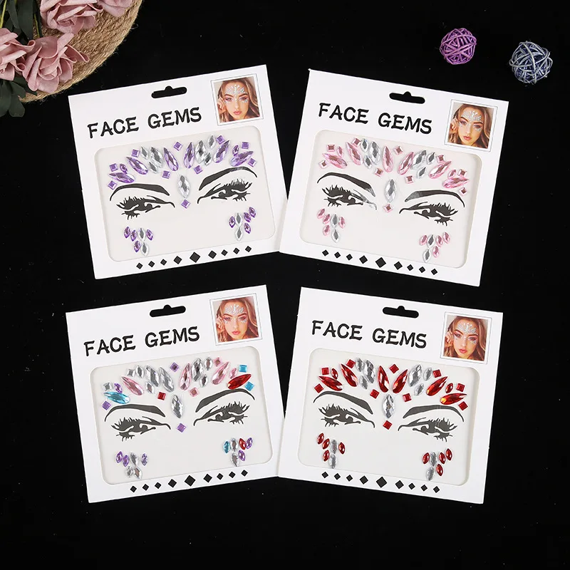 

Новые наклейки для бровей и лица, акриловые кристаллы и бриллианты, шарик для макияжа, цветные бриллиантовые татуировки, наклейки
