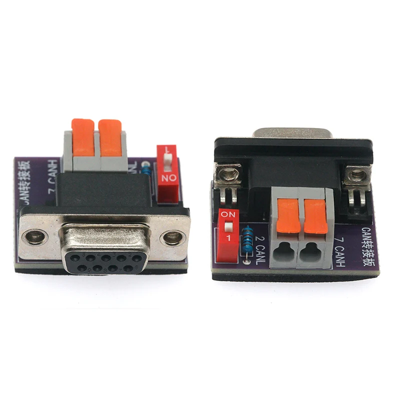 CAN adapter board head screw-free DB9 female headband terminal 120 ohm resistor CAN interface board USB to PCAN view 6