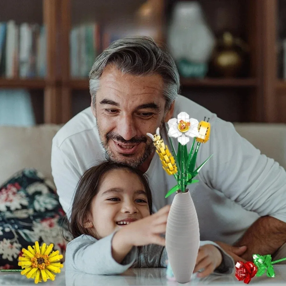 ดอกไม้ World Series Building Blocks อิฐดอกไม้ชุด MOC การวิเคราะห์ DIY ของเล่นเม็ดขนาดเล็กปริศนากล่องชุด