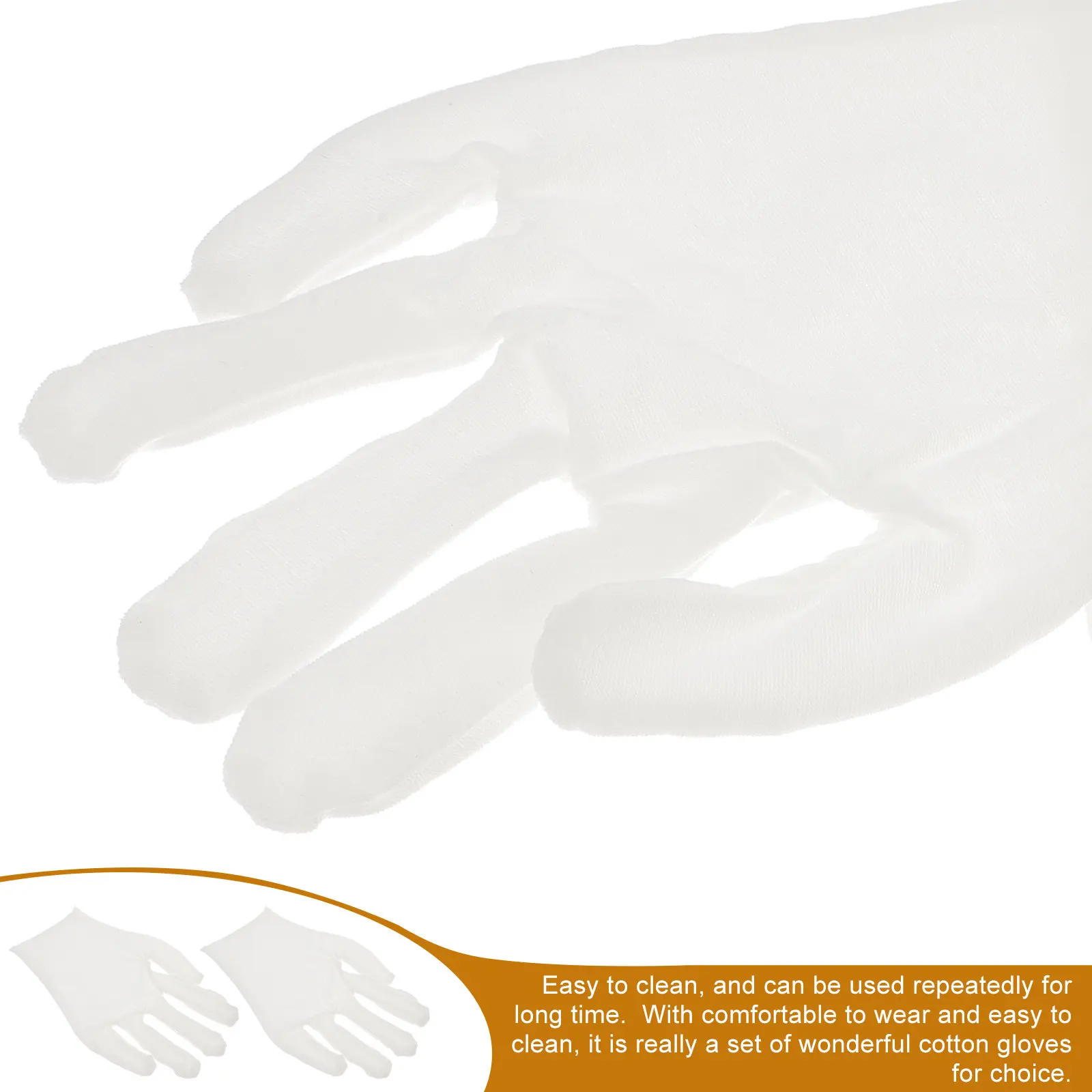 12Pair Cotton White Protective Work Gloves Lightweight Stretch Industrial Safety Gloves for Gardening Cleaning Coin Inspection