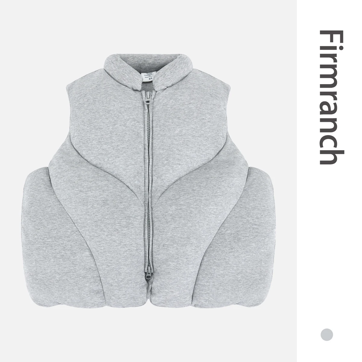 Firmranch 2026 New High Street Autumn Winter Air-layered Cotton Padded Vest Jacket Grey Bread Sleeveless Coat For Men Women