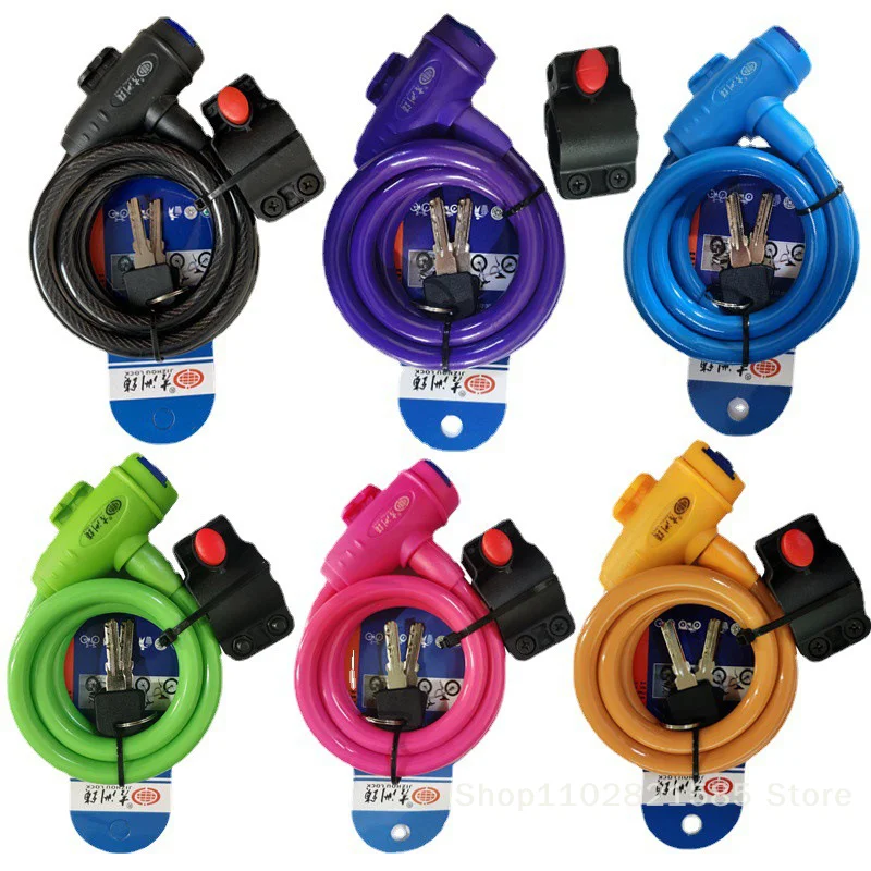 

1PC Mountain Bike Combination Ring Lock Steel Wire Copper Core Lock With Bracket Riding Equipment Portable Bicycle Accessories