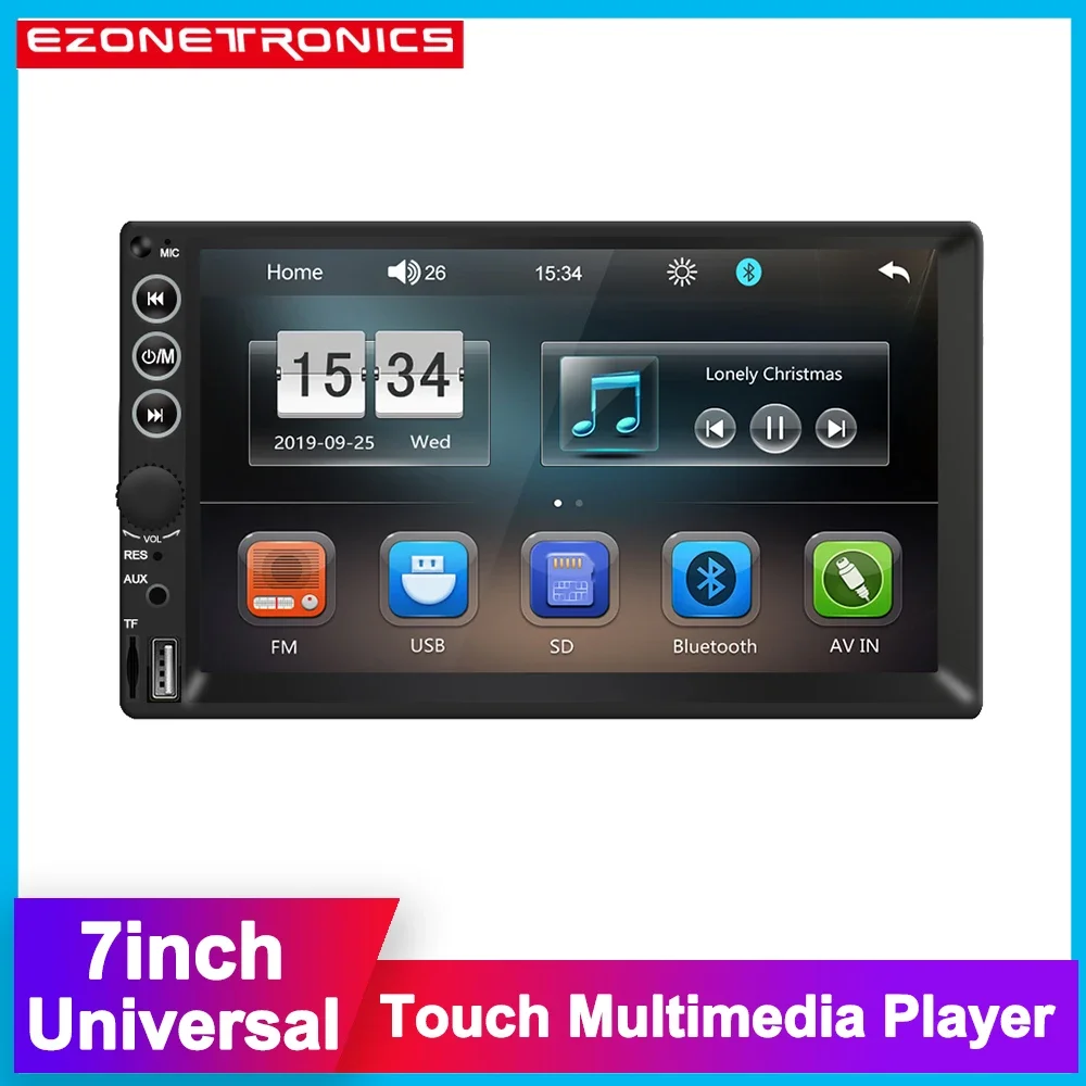 

7 Inch Universal 2Din Car Multimedia Audio Radio Stereo Mirror Link 1080P Touch Screen BT/FM/USB/AUX/Remote Control MP5 Player